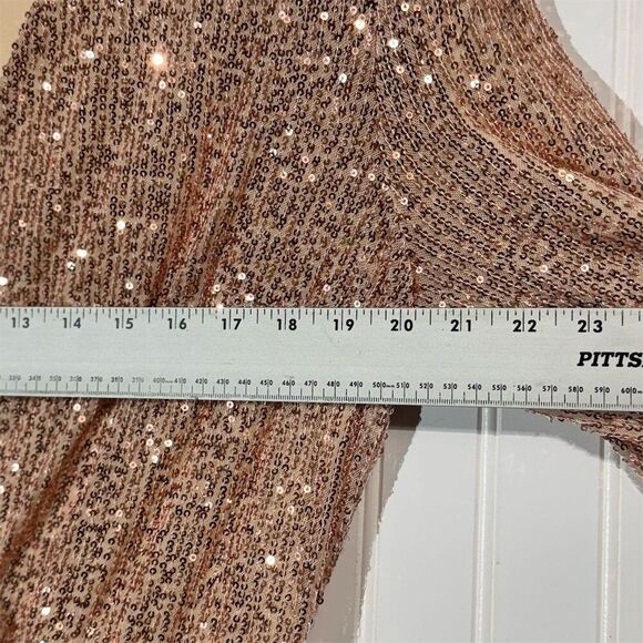 Baltic Born Zurich Sequin Maxi Dress Rose Gold 2X Long Sleeve Formal Gown Plus - Picture 5 of 8